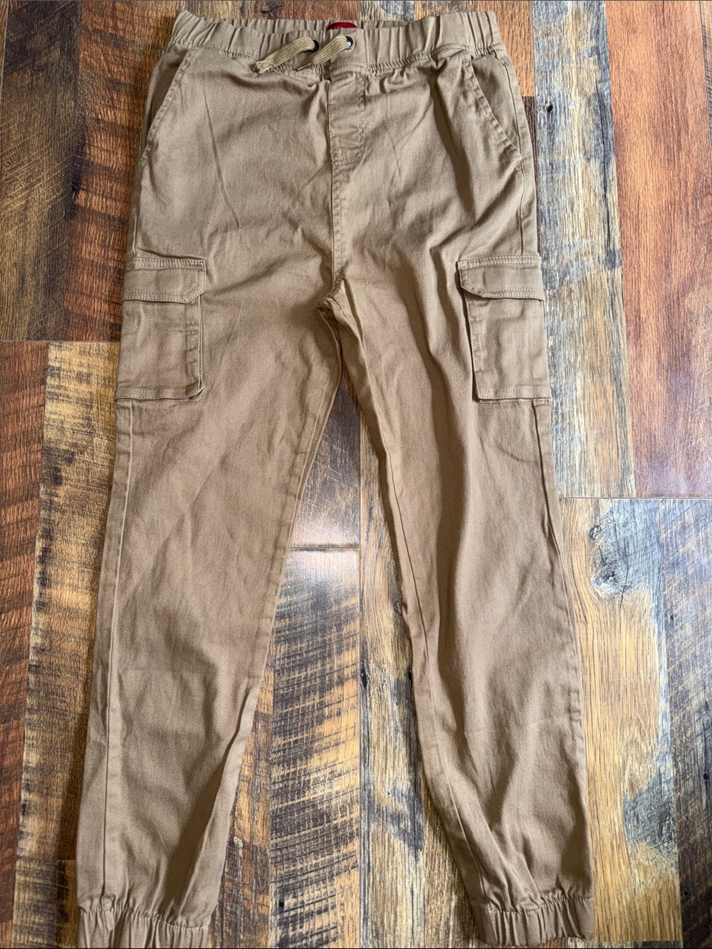Kids Cargo Joggers in Brown - Elastic Waist & Cuffed Ankles